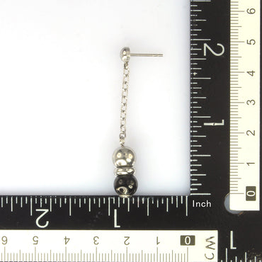 ESLD26 STAINLESS STEEL EARRING ONYX AAB CO..