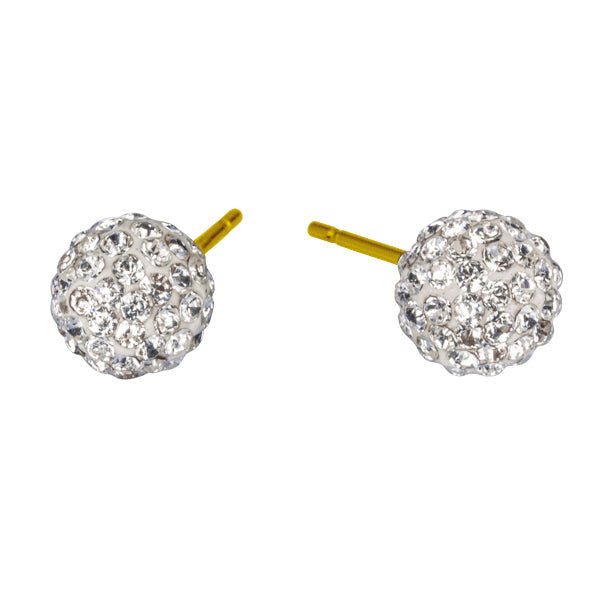 ESS117 STAINLESS STEEL EAR STUD WITH FOIL STONE