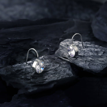 ESS148 STAINLESS STEEL EARRING WITH CZ AAB CO..