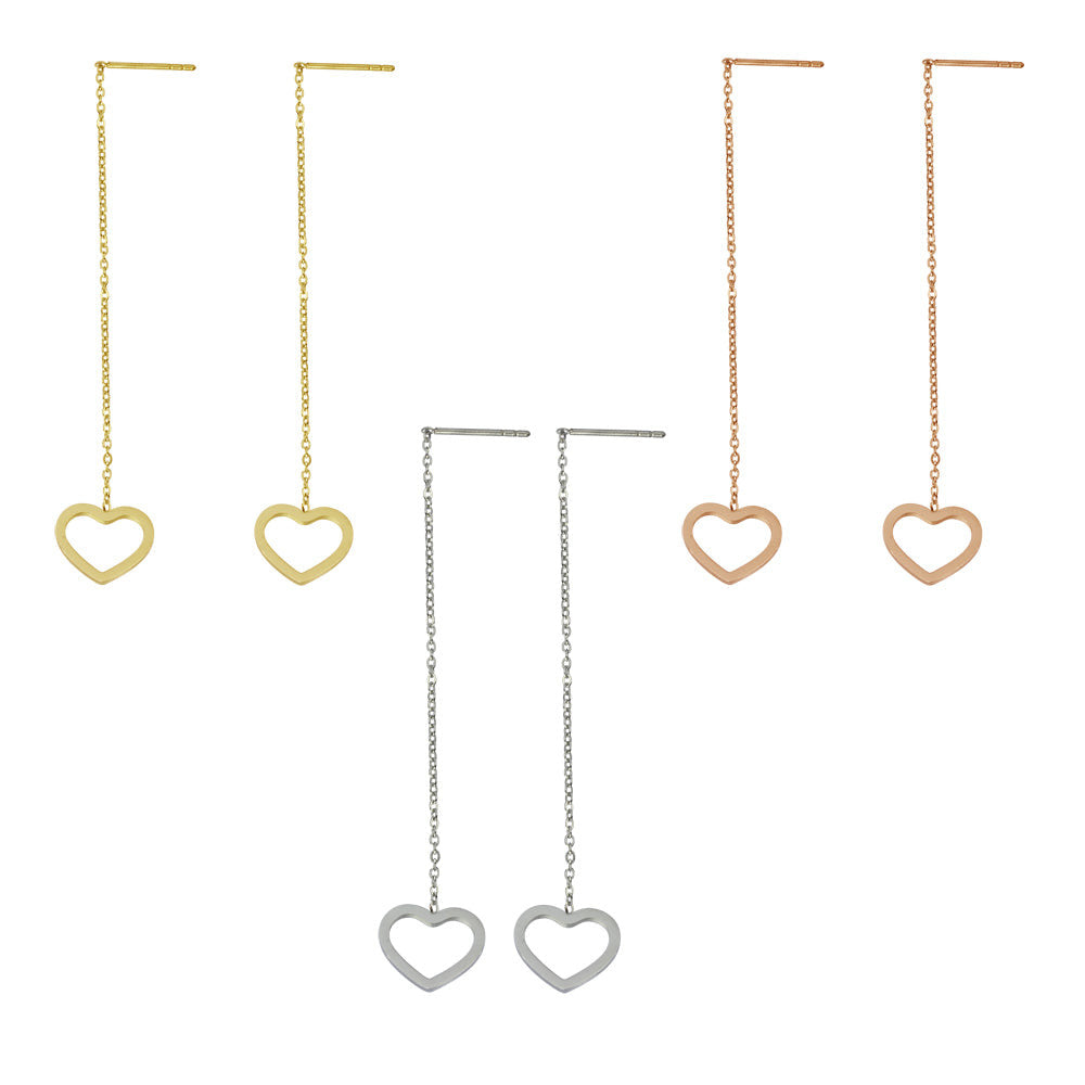 ESS641 STAINLESS STEEL EARRING WITH HEART