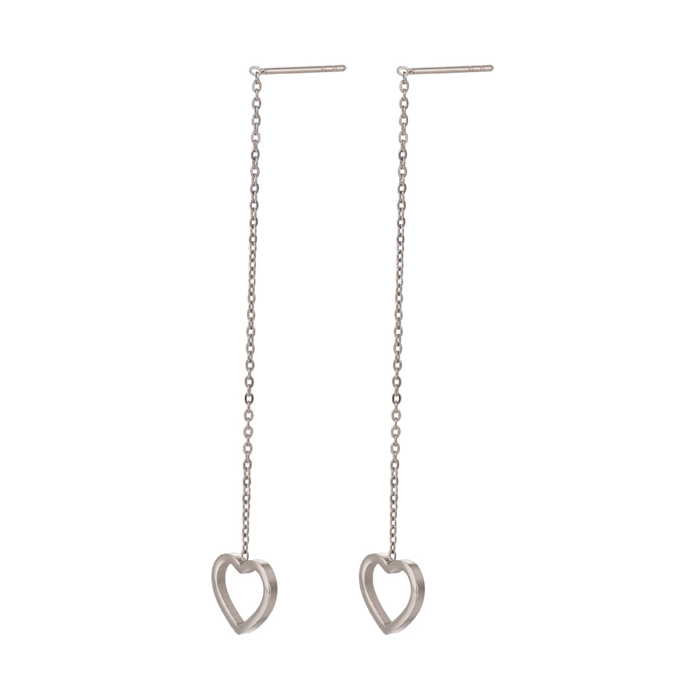 ESS641 STAINLESS STEEL EARRING WITH HEART AAB CO..