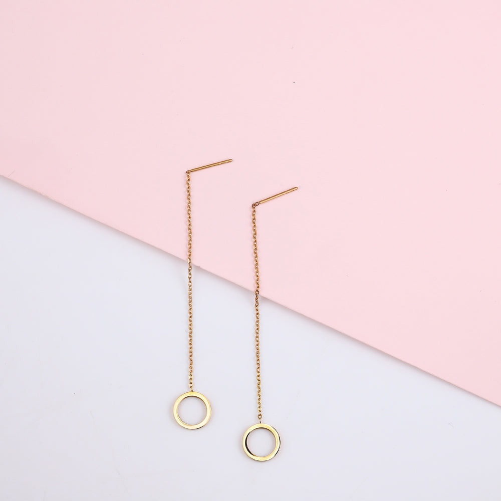 ESS642 STAINLESS STEEL EARRING WITH ROUND AAB CO..