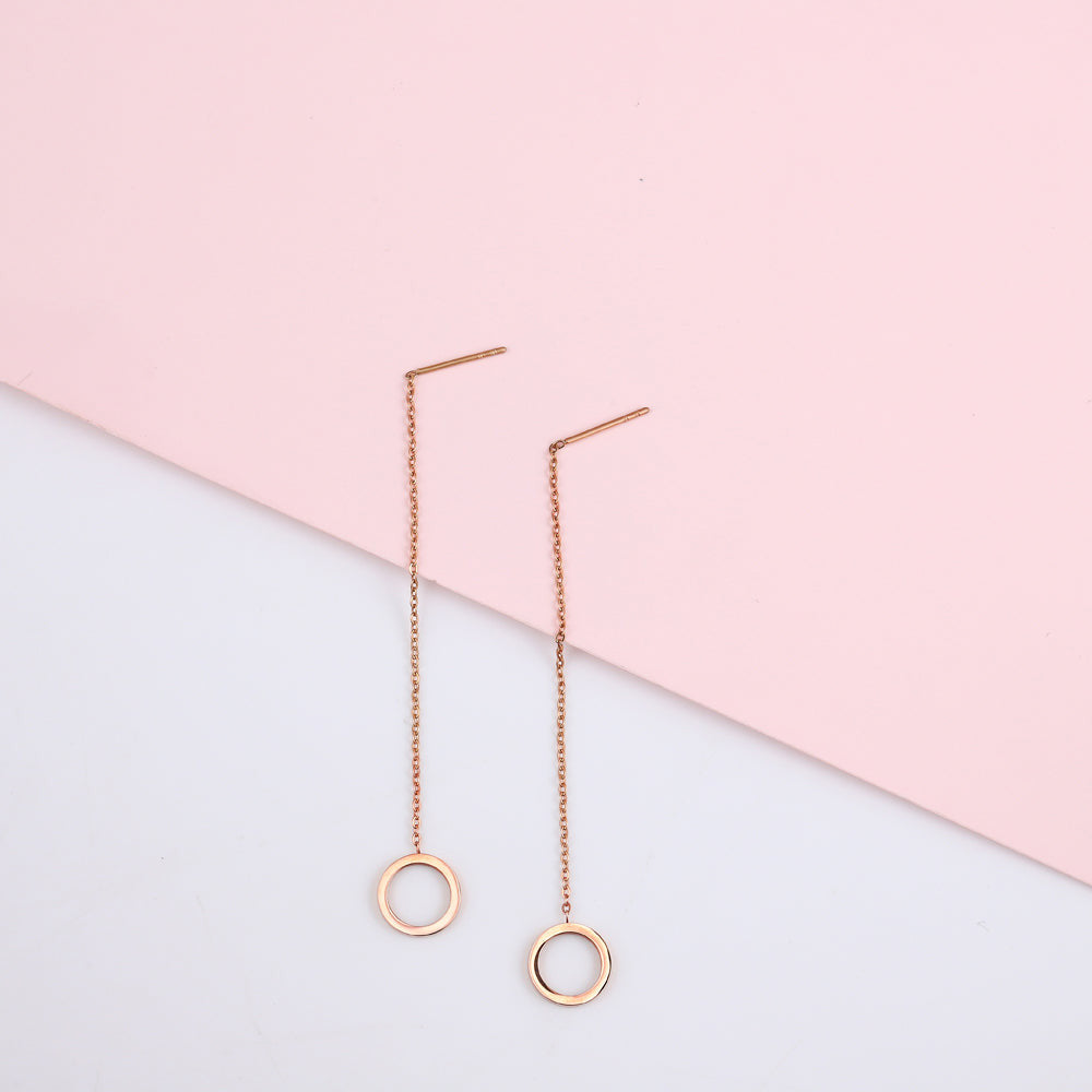 ESS642 STAINLESS STEEL EARRING WITH ROUND AAB CO..