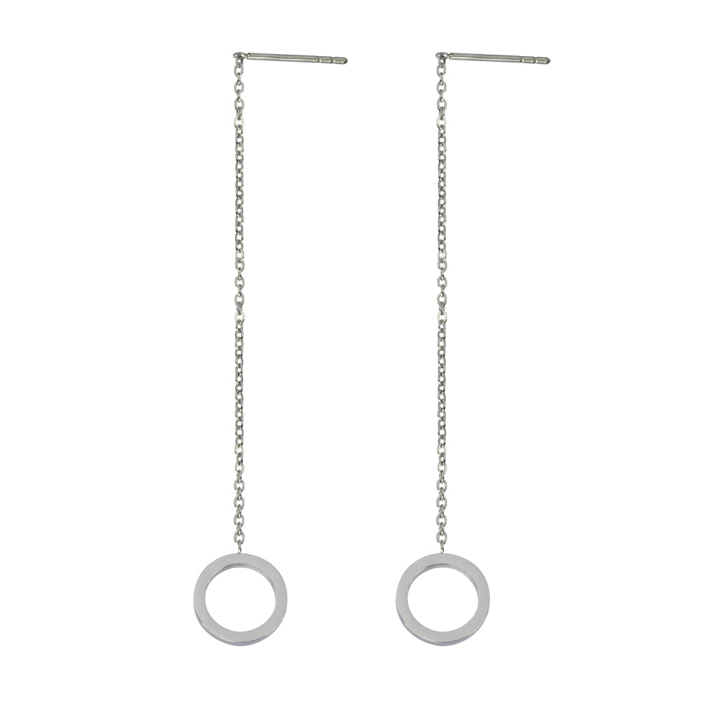 ESS642 STAINLESS STEEL EARRING WITH ROUND AAB CO..