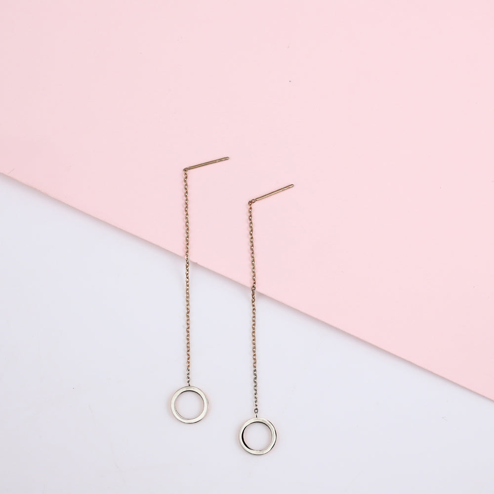 ESS642 STAINLESS STEEL EARRING WITH ROUND AAB CO..