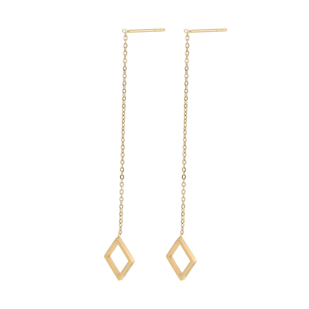 ESS644 STAINLESS STEEL EARRING WITH SQUARE AAB CO..