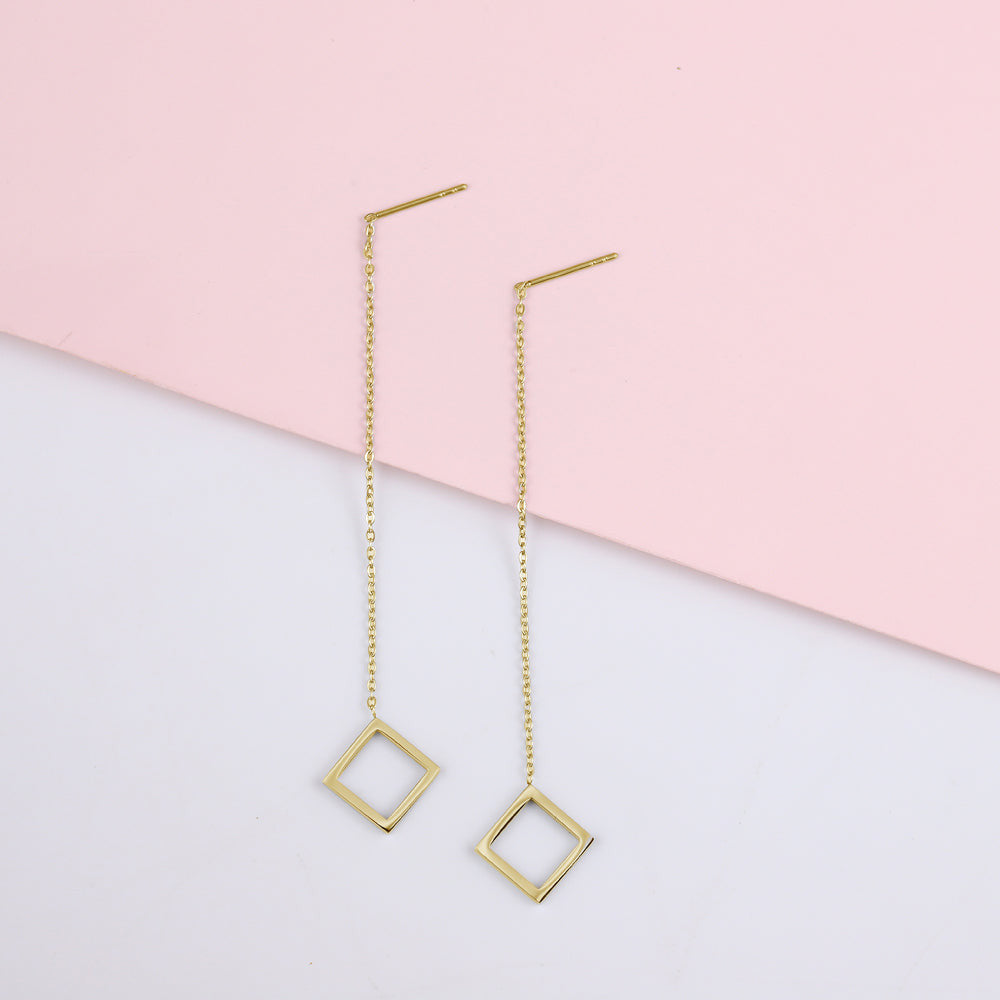 ESS644 STAINLESS STEEL EARRING WITH SQUARE AAB CO..