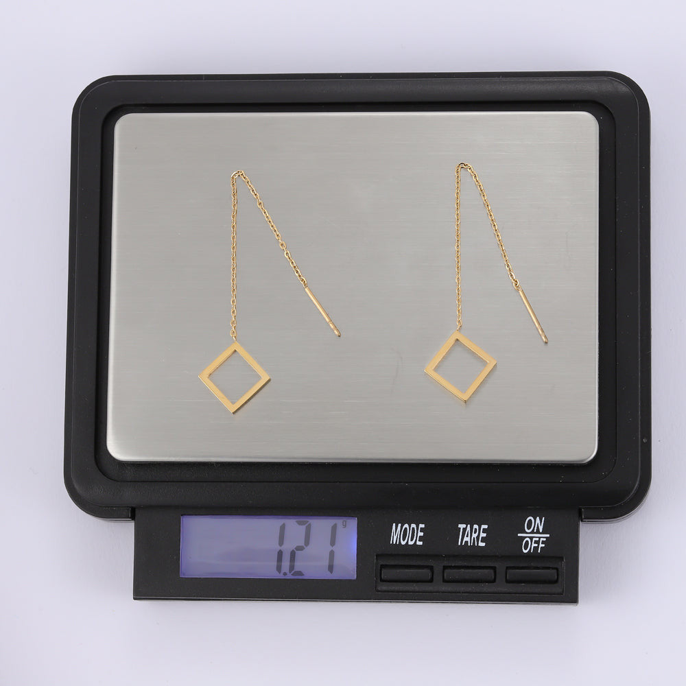 ESS644 STAINLESS STEEL EARRING WITH SQUARE AAB CO..