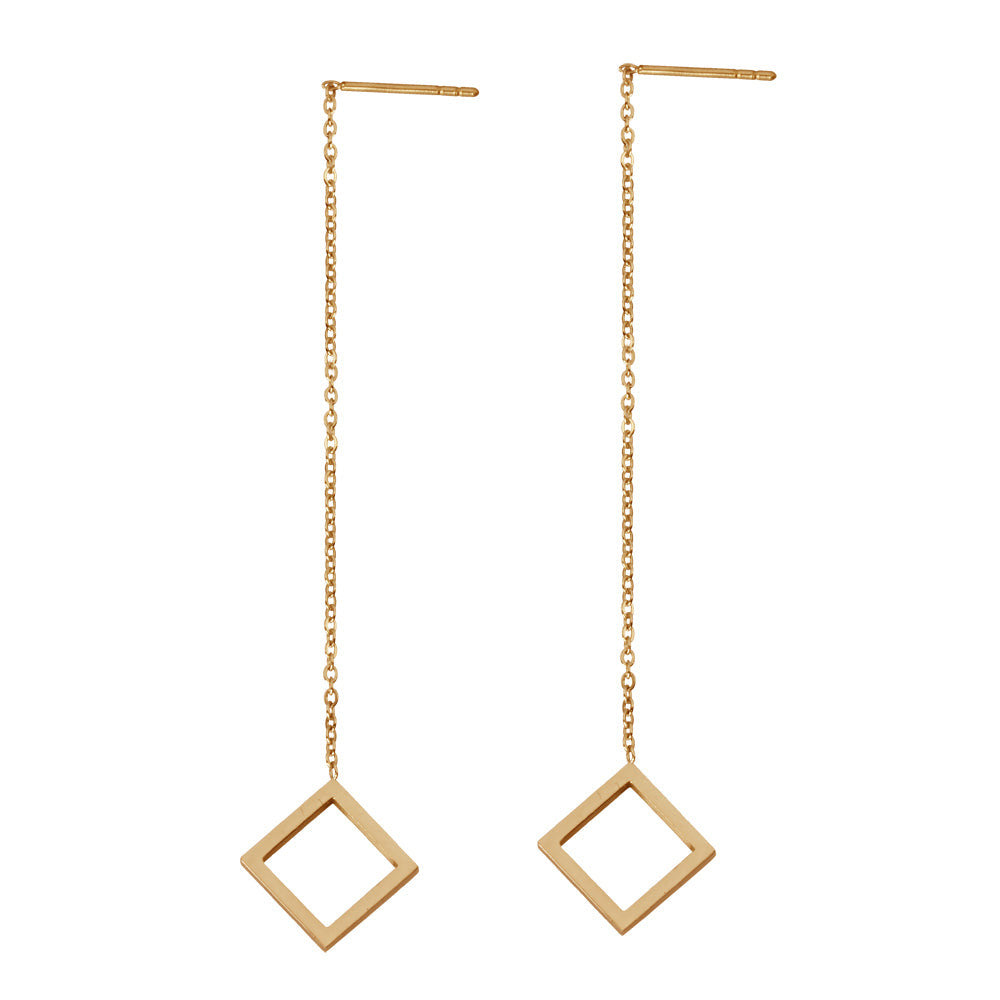 ESS644 STAINLESS STEEL EARRING WITH SQUARE AAB CO..