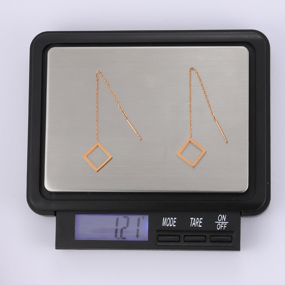 ESS644 STAINLESS STEEL EARRING WITH SQUARE AAB CO..