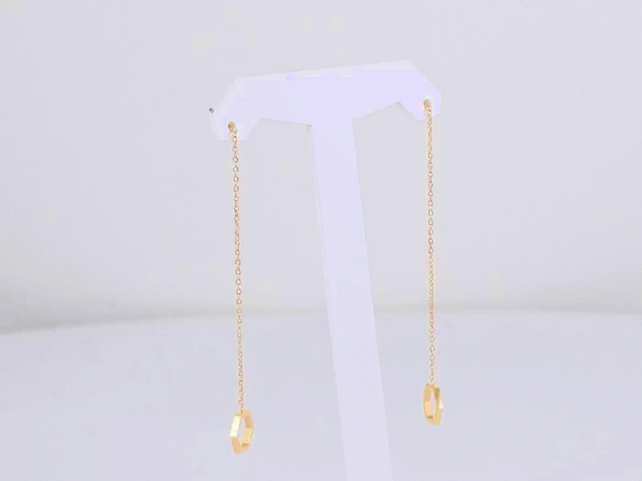 ESS645 STAINLESS STEEL EARRING WITH HEXAGON AAB CO..