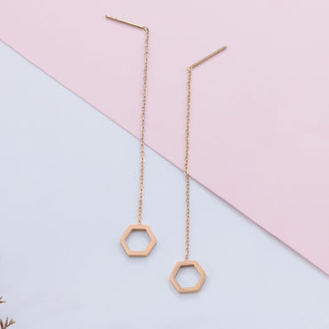 ESS645 STAINLESS STEEL EARRING WITH HEXAGON AAB CO..