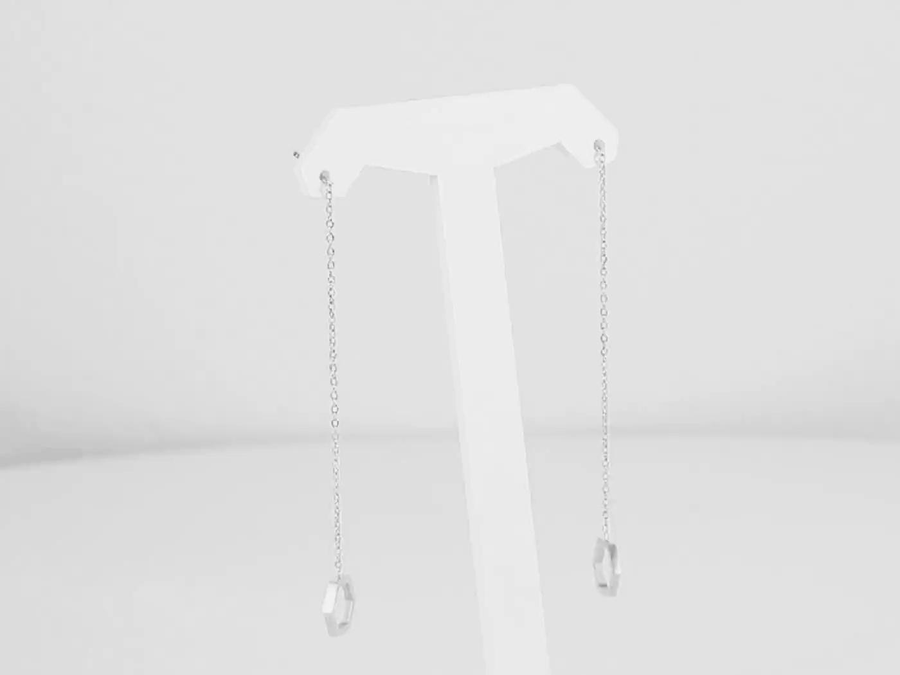 ESS645 STAINLESS STEEL EARRING WITH HEXAGON AAB CO..