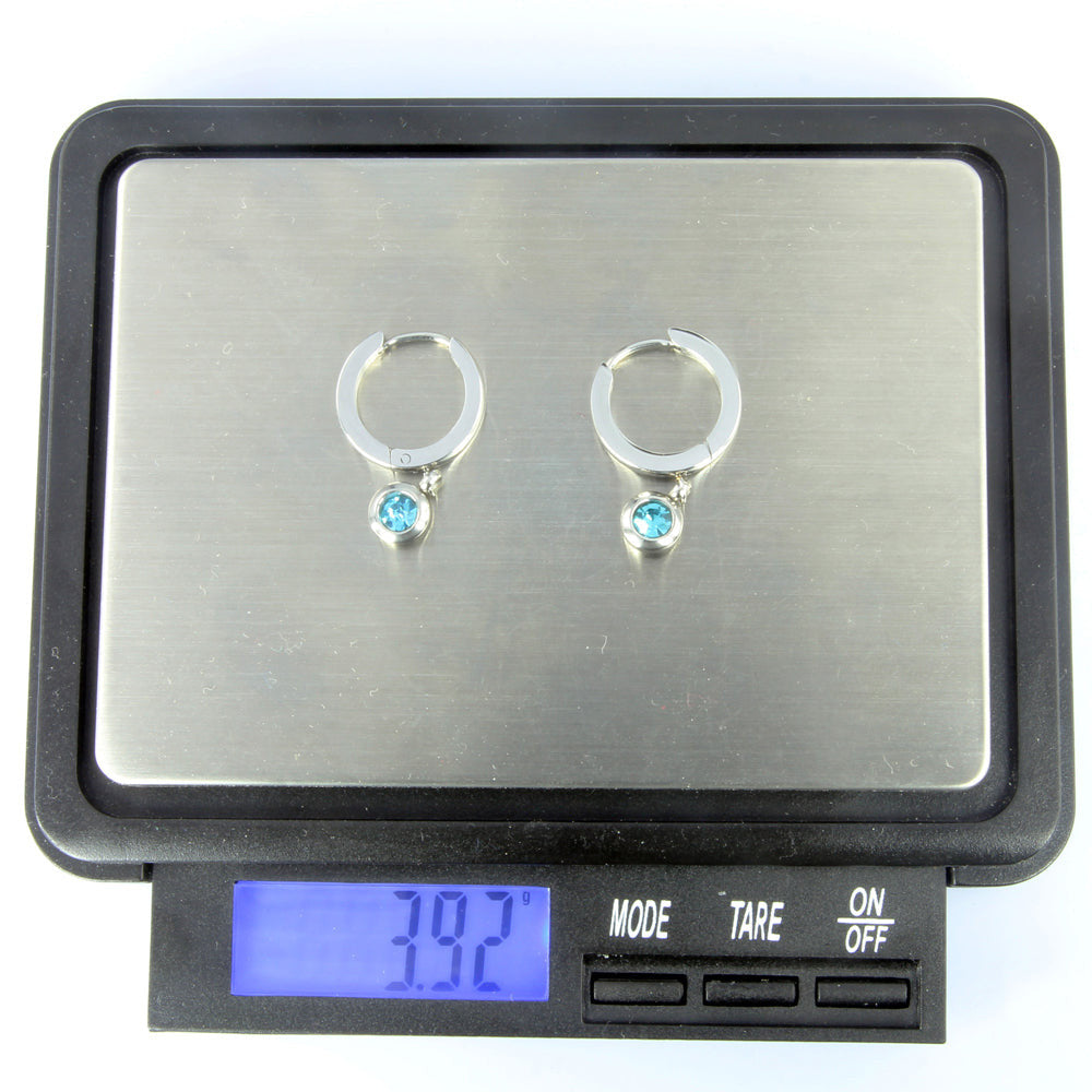 ESS651 STAINLESS STEEL EARRING WITH FOIL STONE AAB CO..
