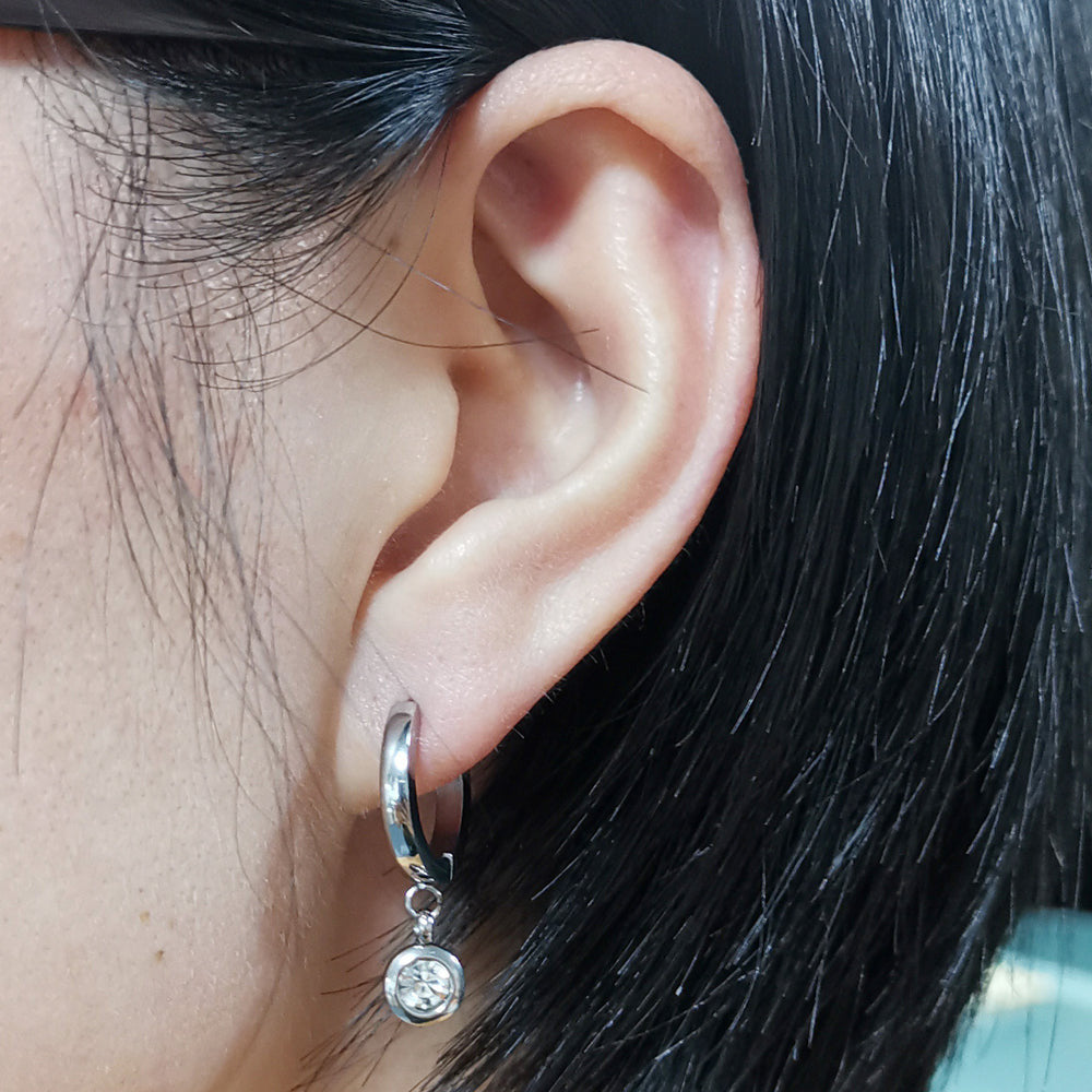 ESS651 STAINLESS STEEL EARRING WITH FOIL STONE AAB CO..