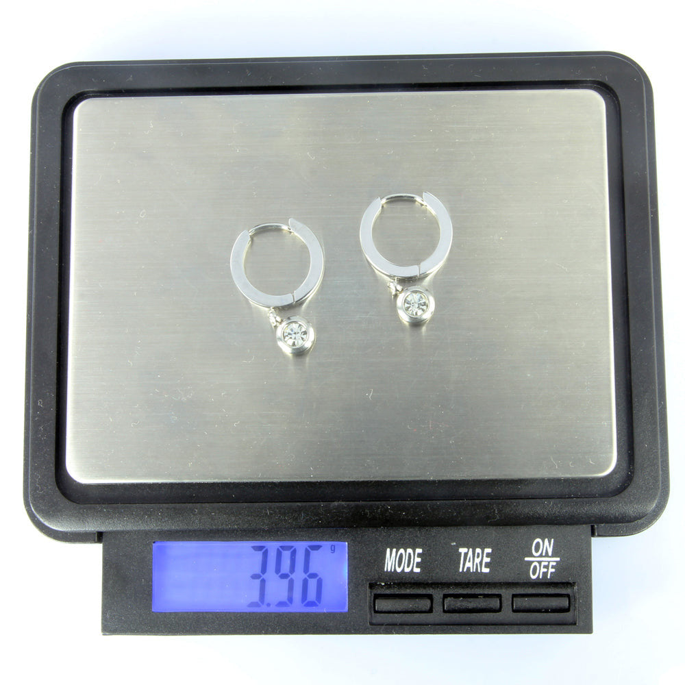 ESS651 STAINLESS STEEL EARRING WITH FOIL STONE AAB CO..
