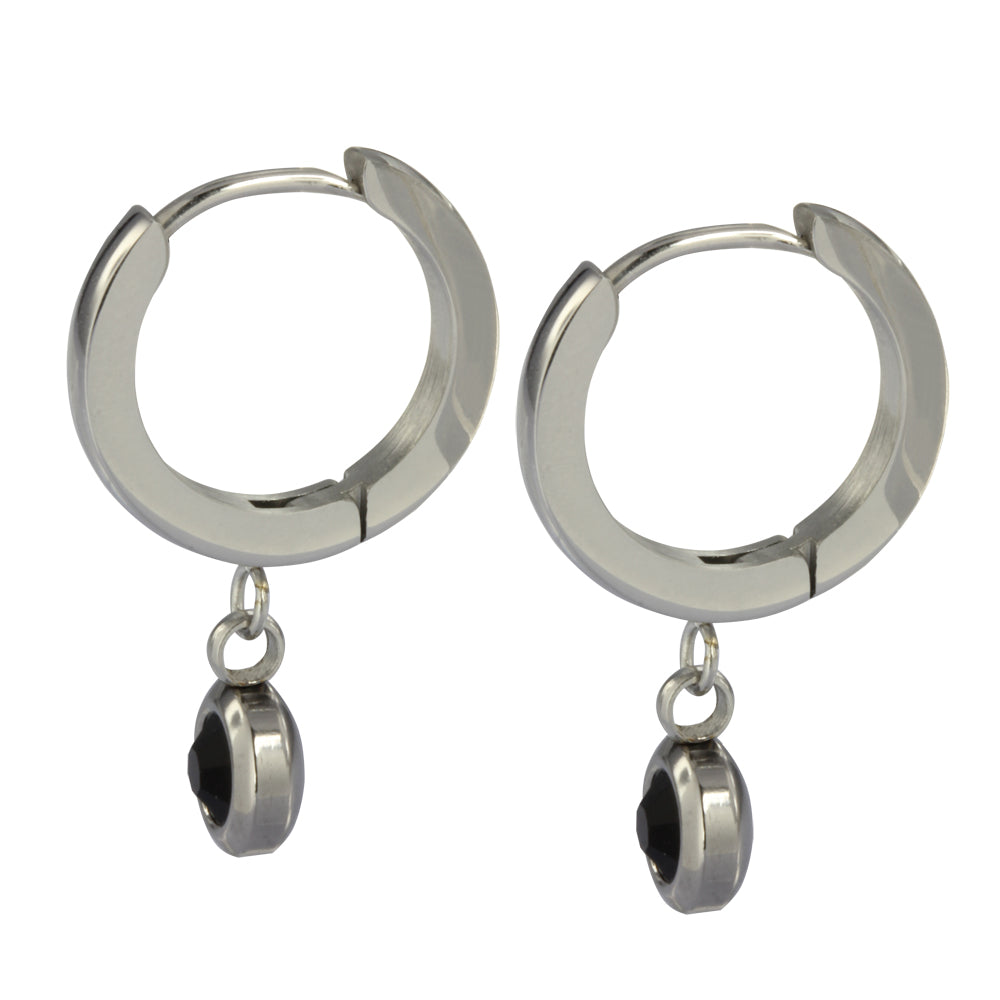 ESS651 STAINLESS STEEL EARRING WITH FOIL STONE AAB CO..