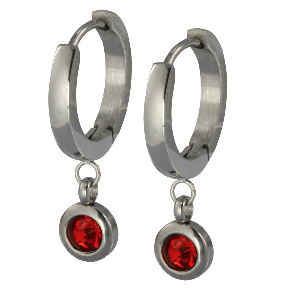 ESS651 STAINLESS STEEL EARRING WITH FOIL STONE AAB CO..