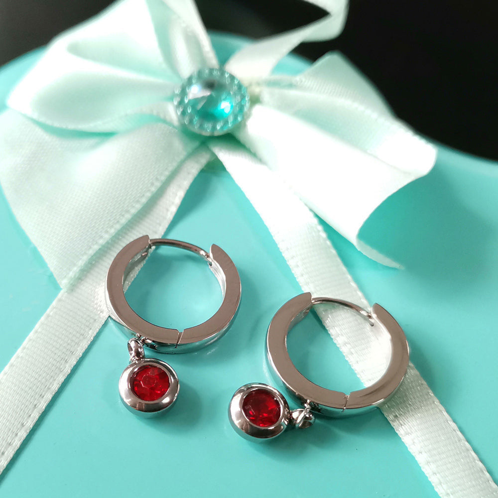 ESS651 STAINLESS STEEL EARRING WITH FOIL STONE AAB CO..