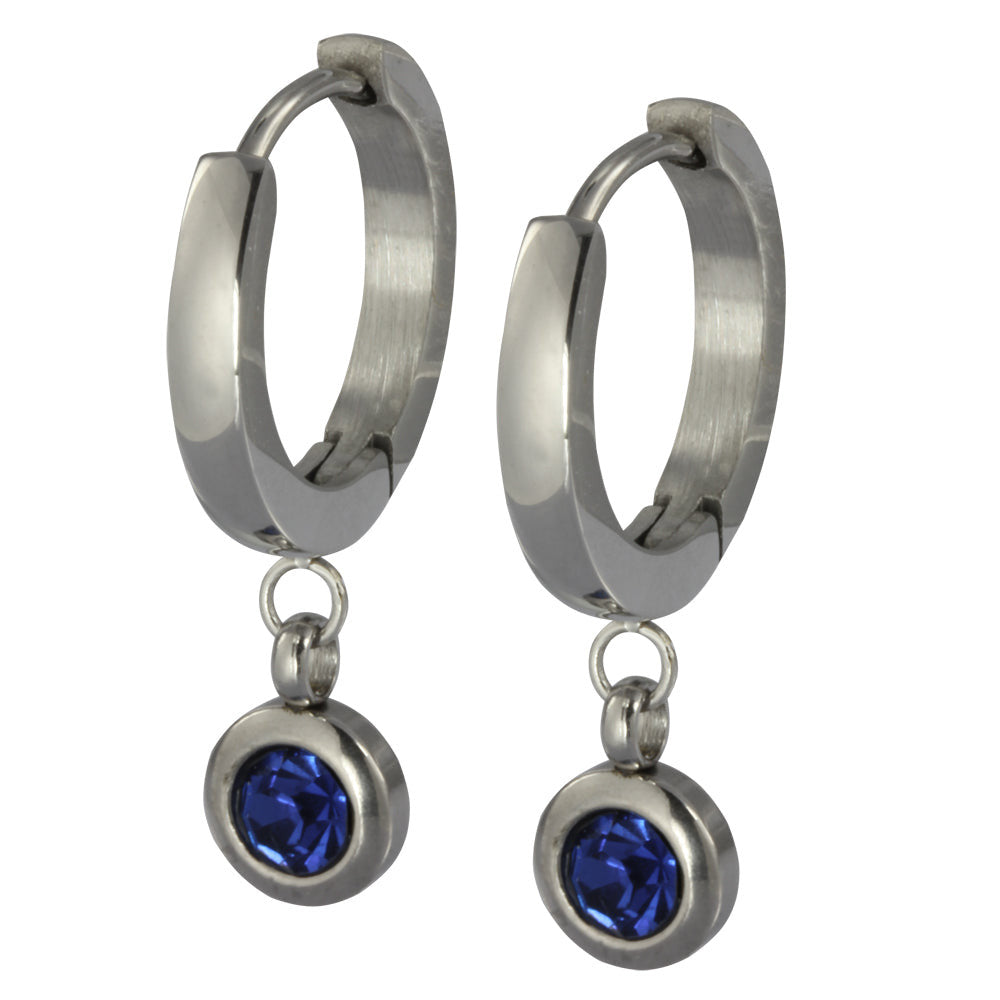 ESS651 STAINLESS STEEL EARRING WITH FOIL STONE AAB CO..