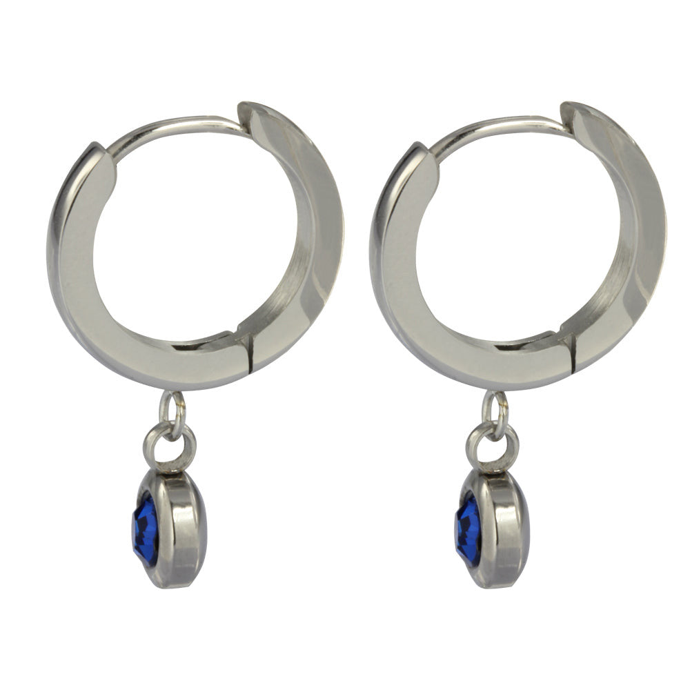 ESS651 STAINLESS STEEL EARRING WITH FOIL STONE AAB CO..