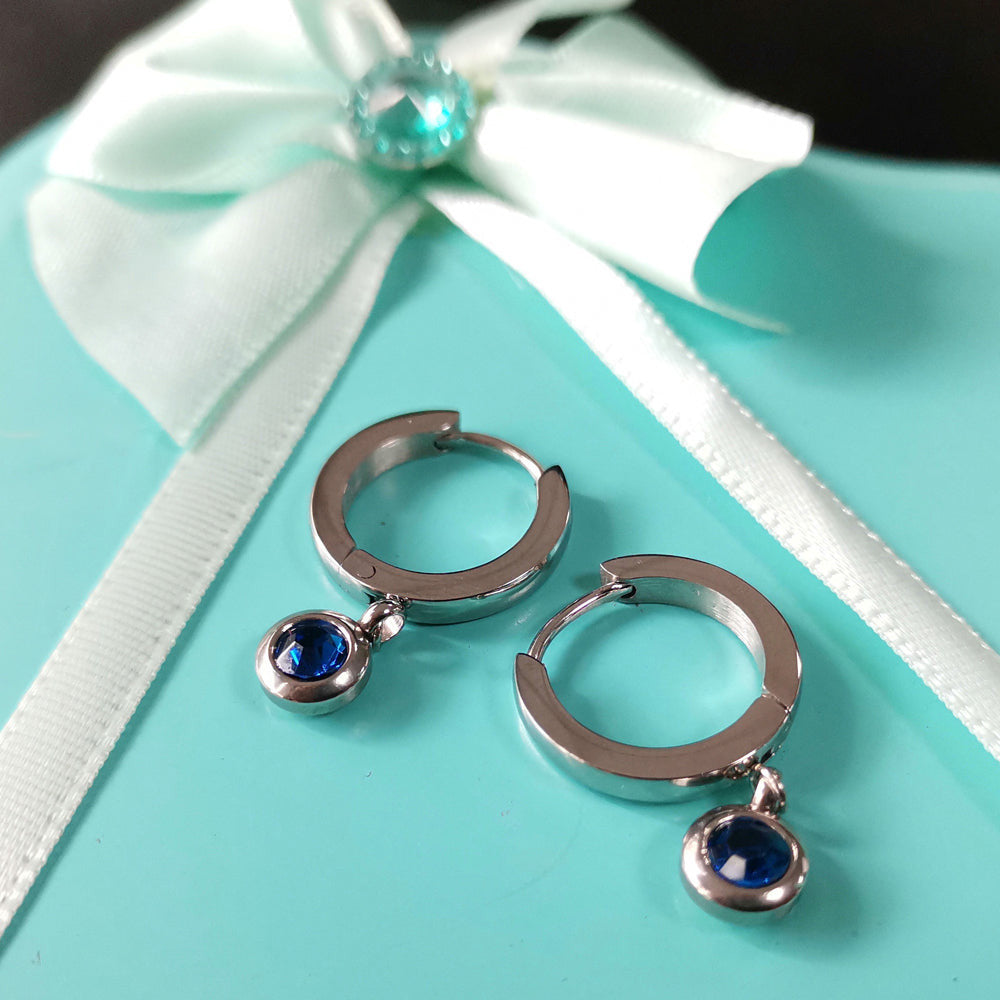 ESS651 STAINLESS STEEL EARRING WITH FOIL STONE AAB CO..