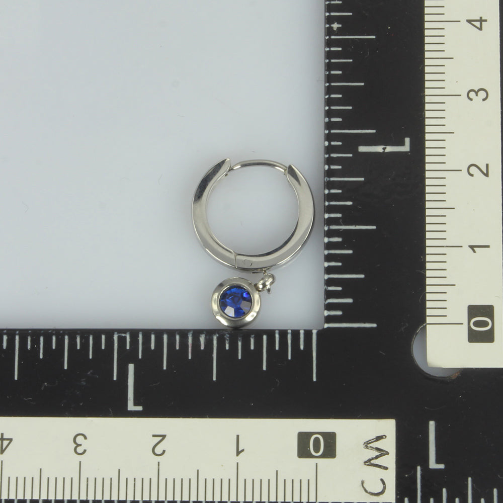 ESS651 STAINLESS STEEL EARRING WITH FOIL STONE AAB CO..