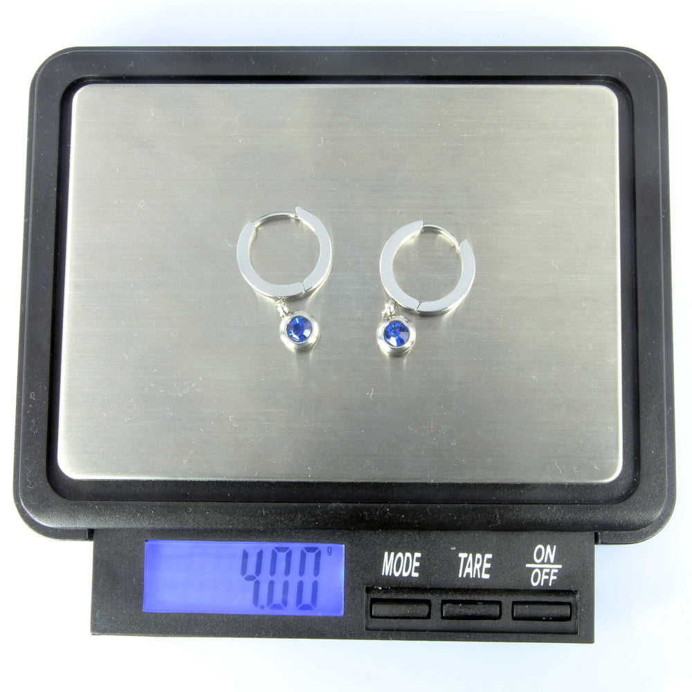 ESS651 STAINLESS STEEL EARRING WITH FOIL STONE AAB CO..