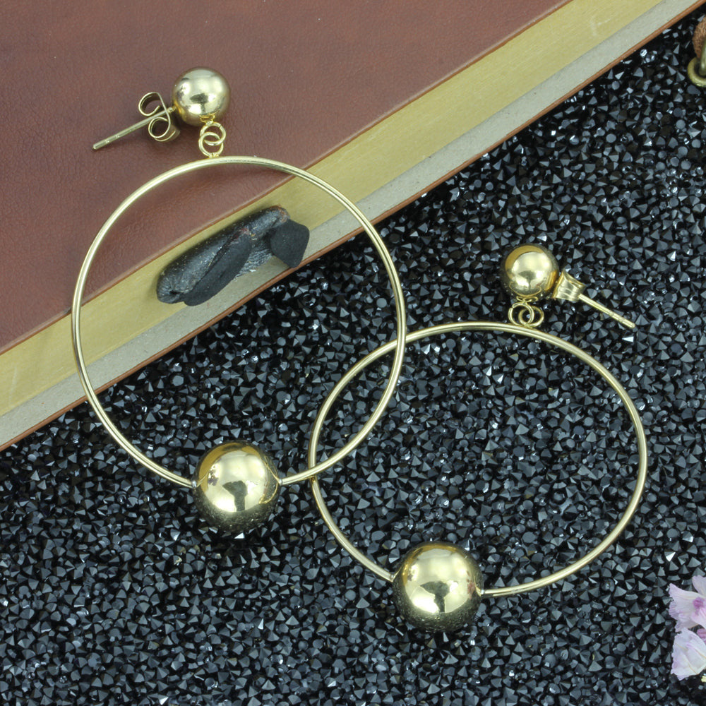 ESS676 STAINLESS STEEL EARRING WITH BALL AAB CO..