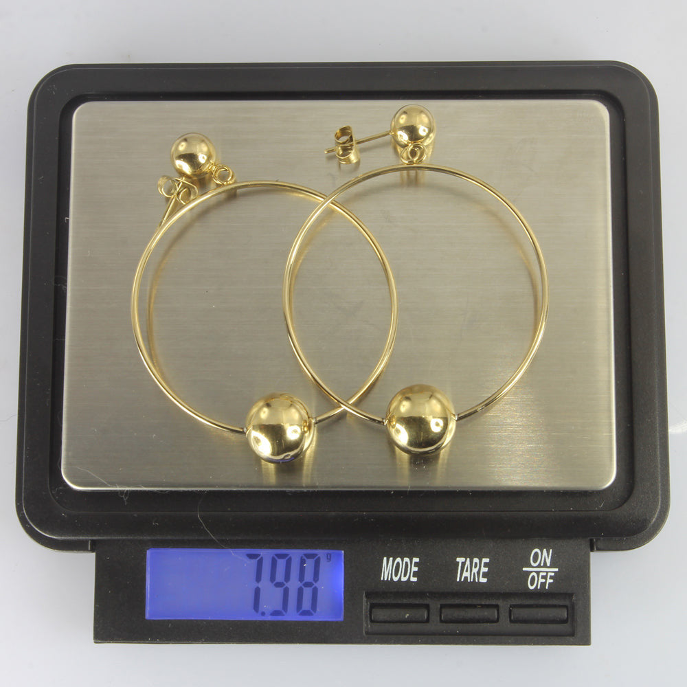ESS676 STAINLESS STEEL EARRING WITH BALL AAB CO..