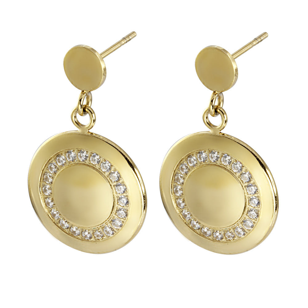 ESS680 STAINLESS STEEL EARRING WITH CZ AAB CO..