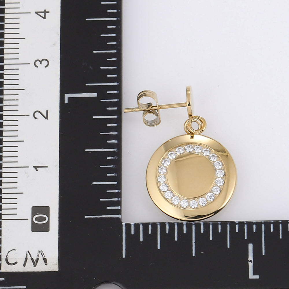 ESS680 STAINLESS STEEL EARRING WITH CZ AAB CO..