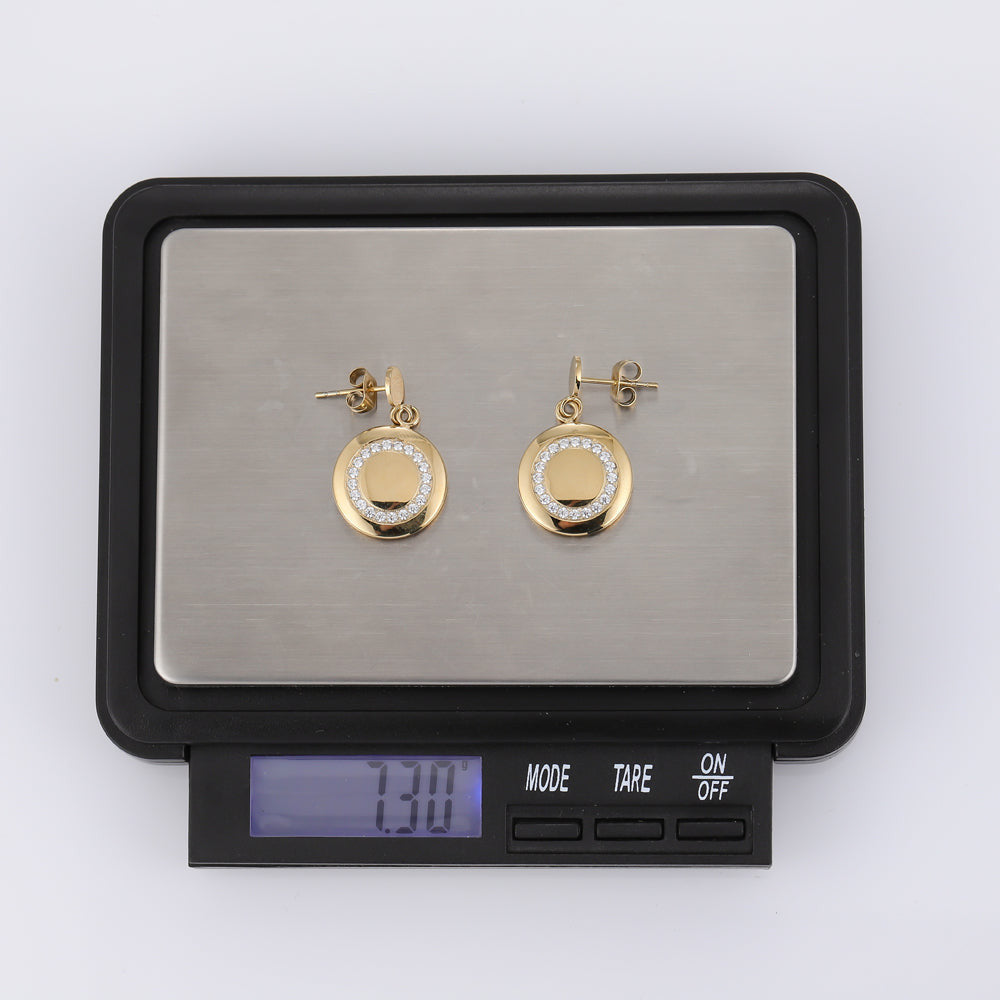 ESS680 STAINLESS STEEL EARRING WITH CZ AAB CO..