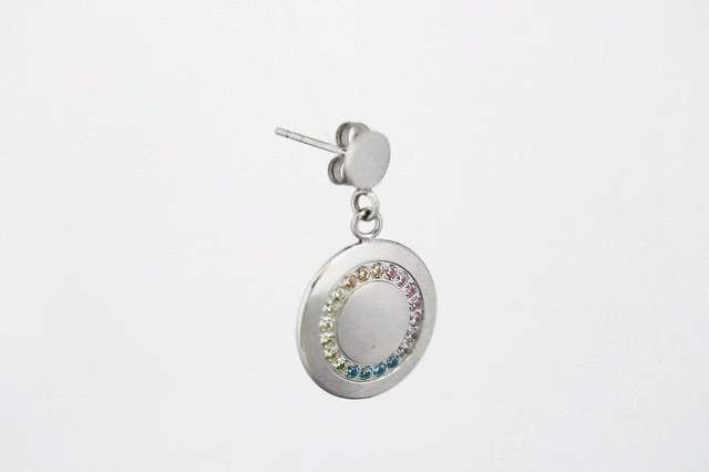 ESS680 STAINLESS STEEL EARRING WITH CZ AAB CO..