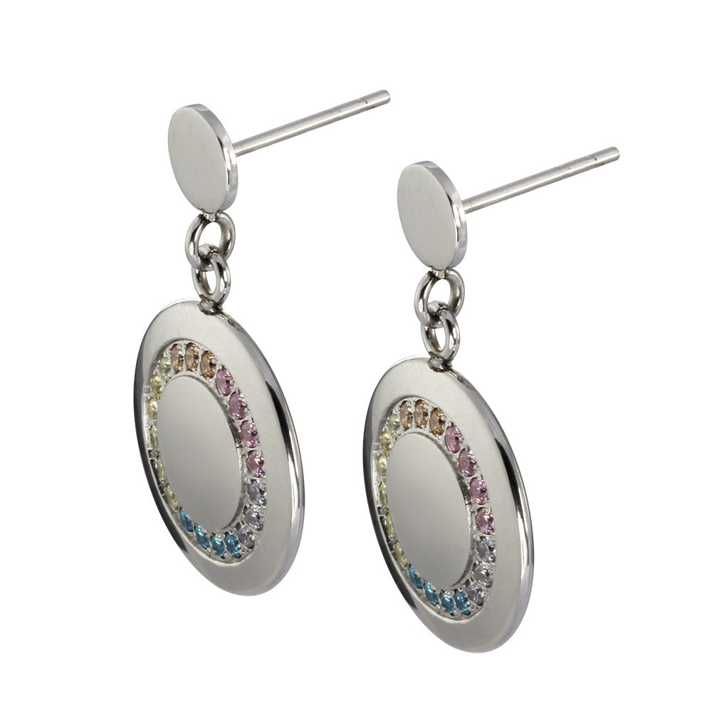 ESS680 STAINLESS STEEL EARRING WITH CZ AAB CO..