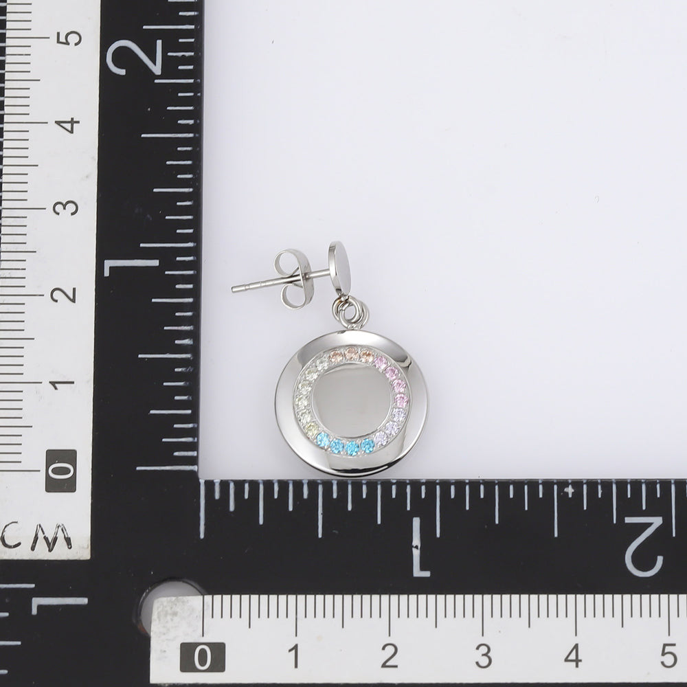 ESS680 STAINLESS STEEL EARRING WITH CZ AAB CO..