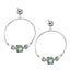 ESS681 STAINLESS STEEL EARRING WITH GLASS AAB CO..