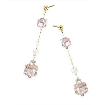 ESS682 STAINLESS STEEL EARRING WITH GLASS AAB CO..