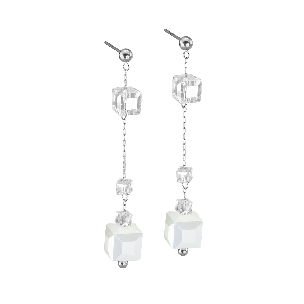 ESS682 STAINLESS STEEL EARRING WITH GLASS AAB CO..