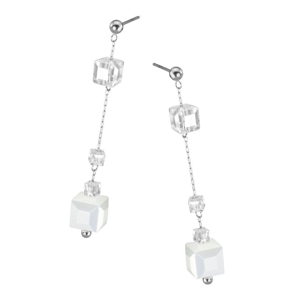 ESS682 STAINLESS STEEL EARRING WITH GLASS AAB CO..