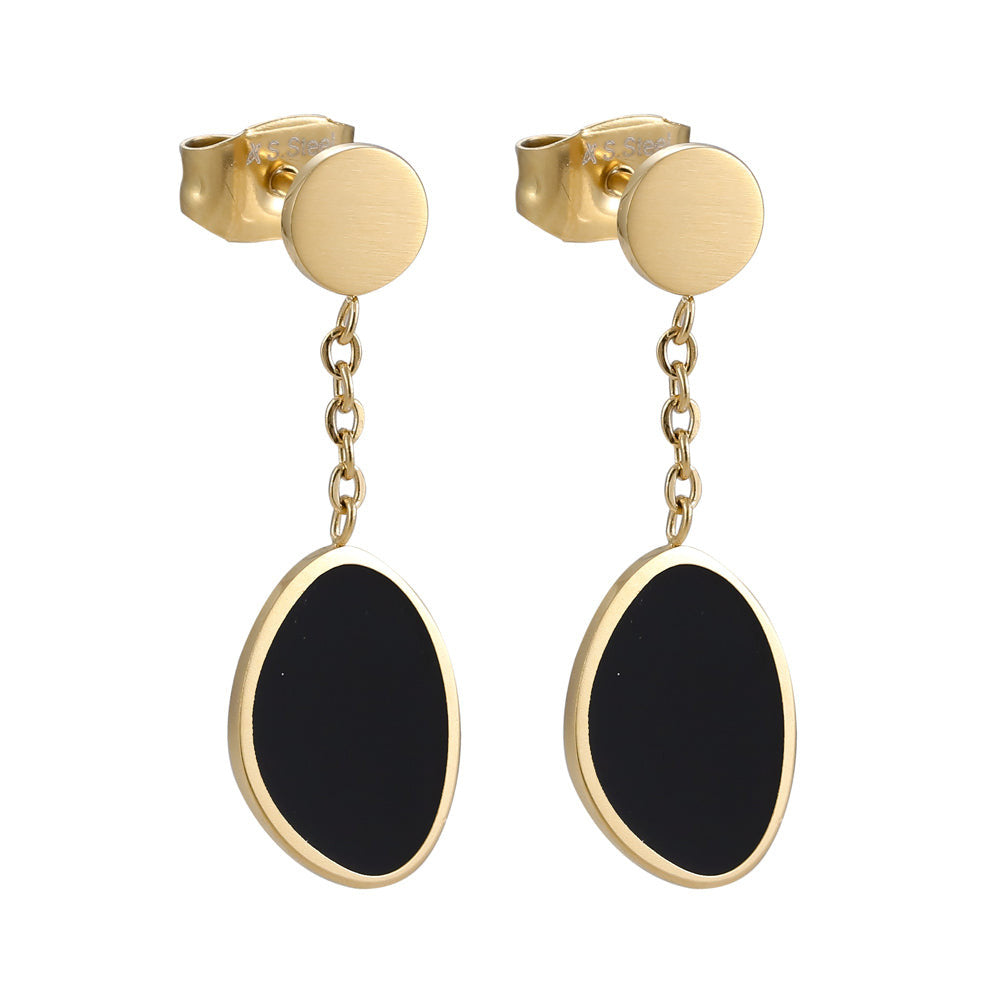 ESS691 STAINLESS STEEL EARRING WITH EPOXY AAB CO..