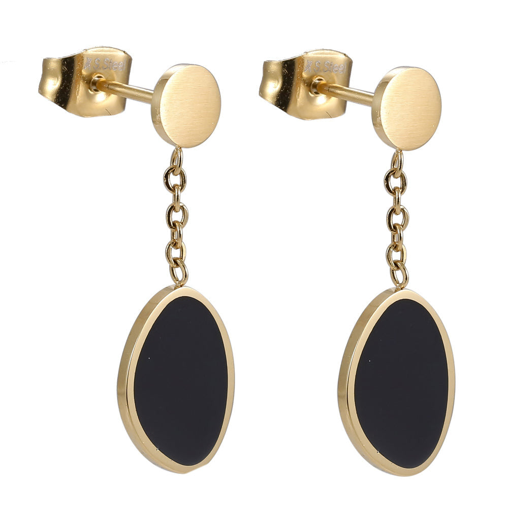 ESS691 STAINLESS STEEL EARRING WITH EPOXY AAB CO..