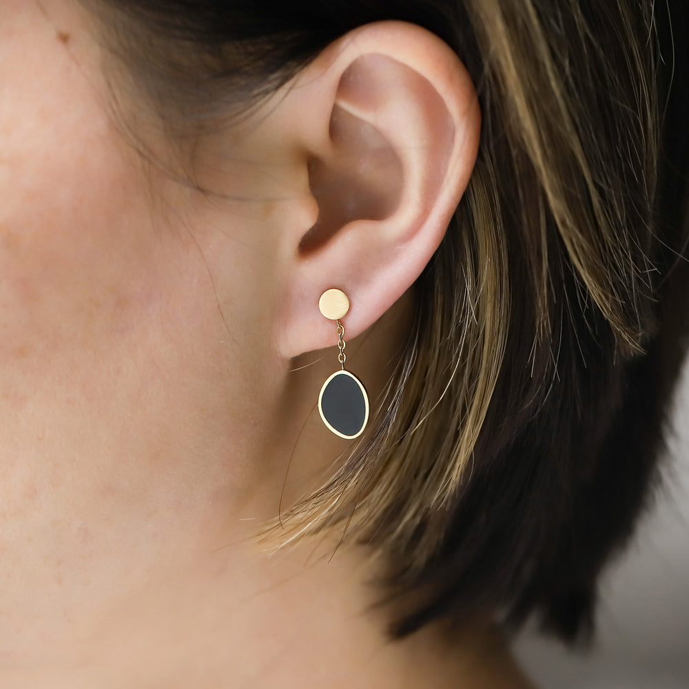ESS691 STAINLESS STEEL EARRING WITH EPOXY AAB CO..