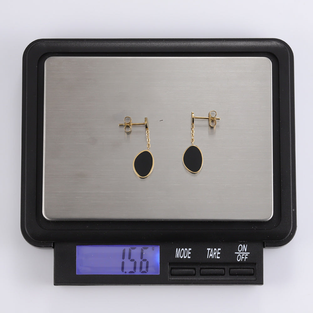 ESS691 STAINLESS STEEL EARRING WITH EPOXY AAB CO..