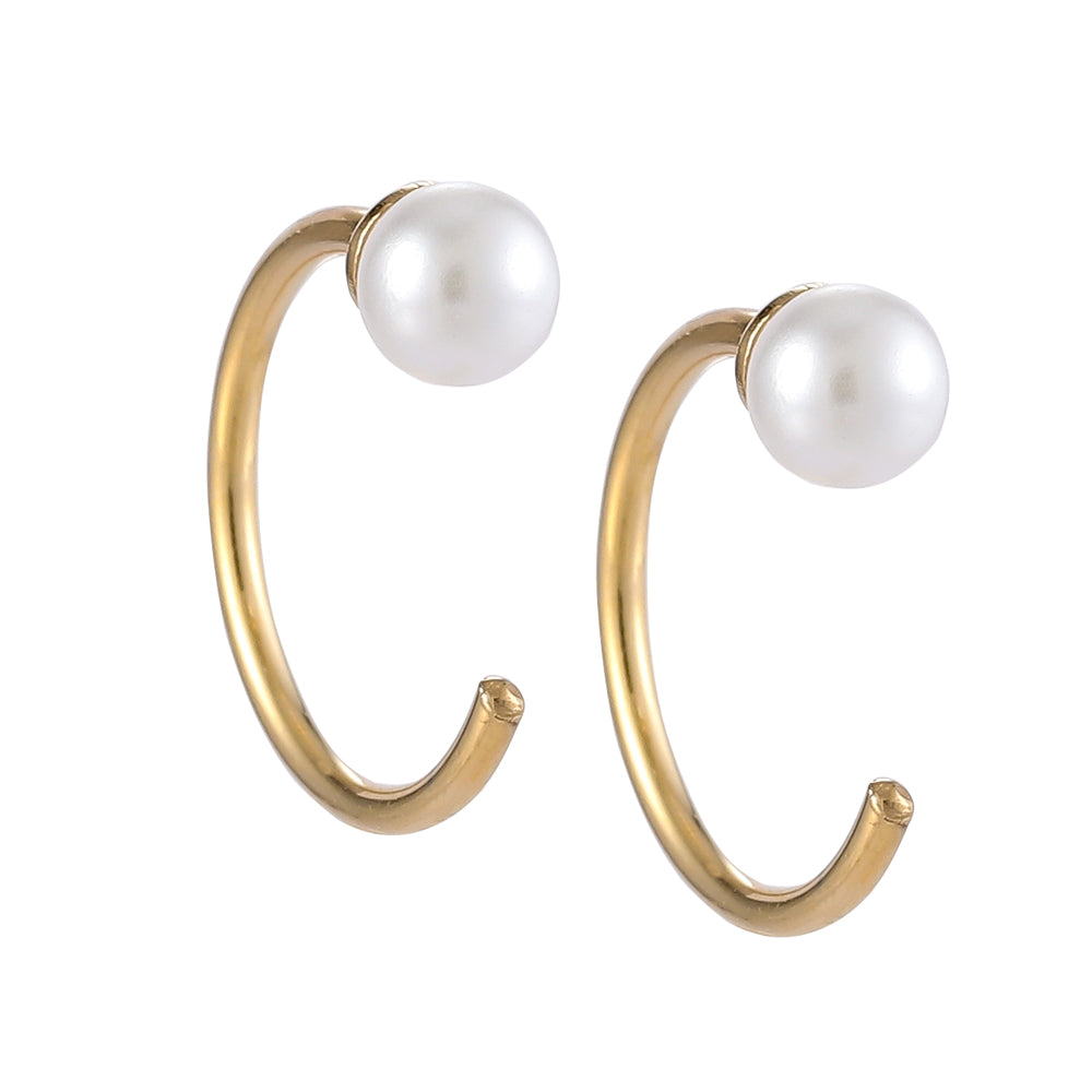 ESS702 STAINLESS STEEL EARRING WITH PLASTIC PEARL AAB CO..