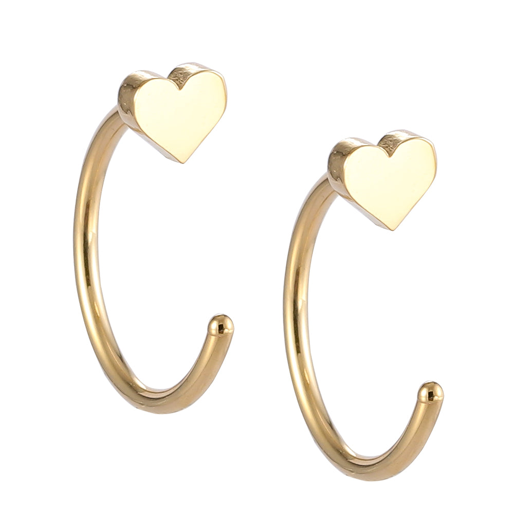 ESS704 STAINLESS STEEL EARRING WITH HEART SHAPE AAB CO..