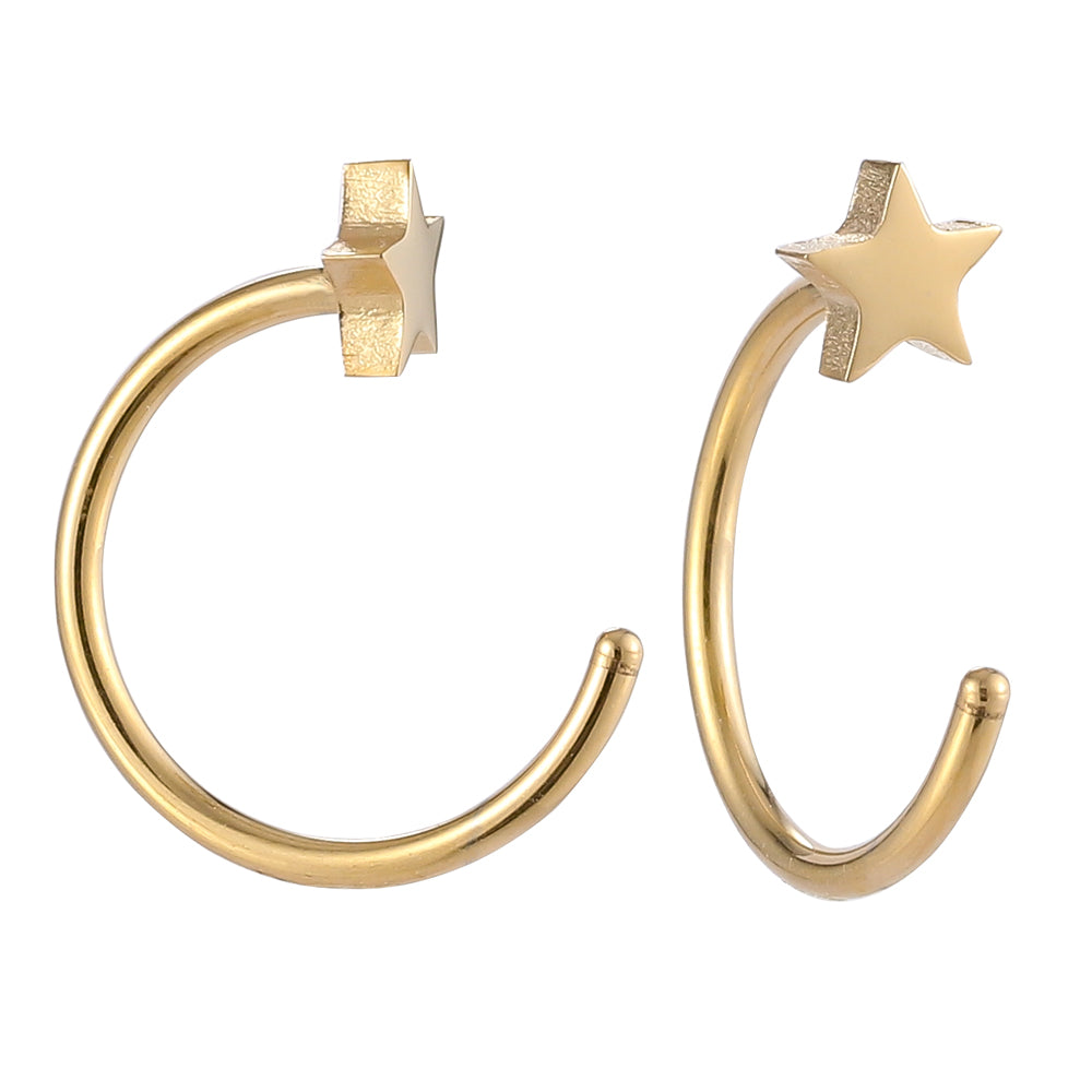 ESS705 STAINLESS STEEL EARRING WITH STAR SHAPE AAB CO..