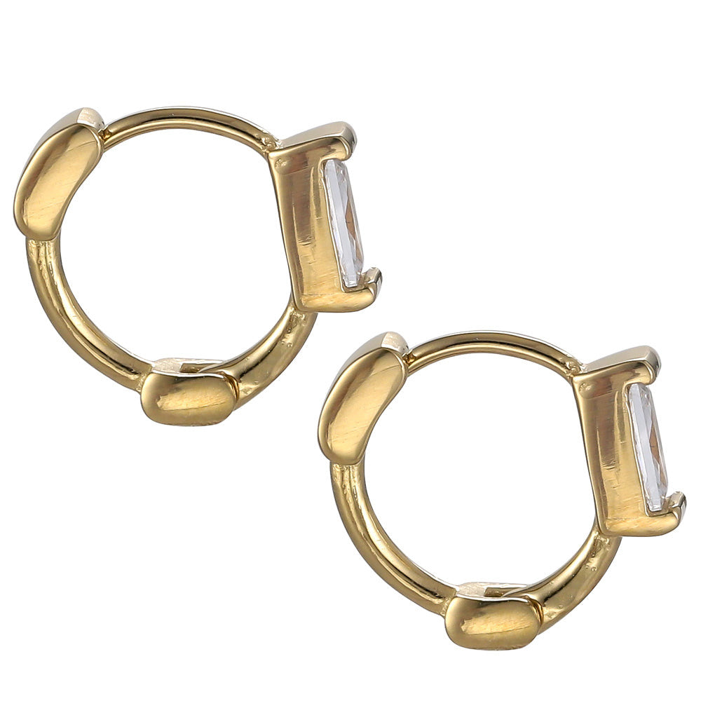 ESS708 STAINLESS STEEL Huggies with CZ AAB CO..