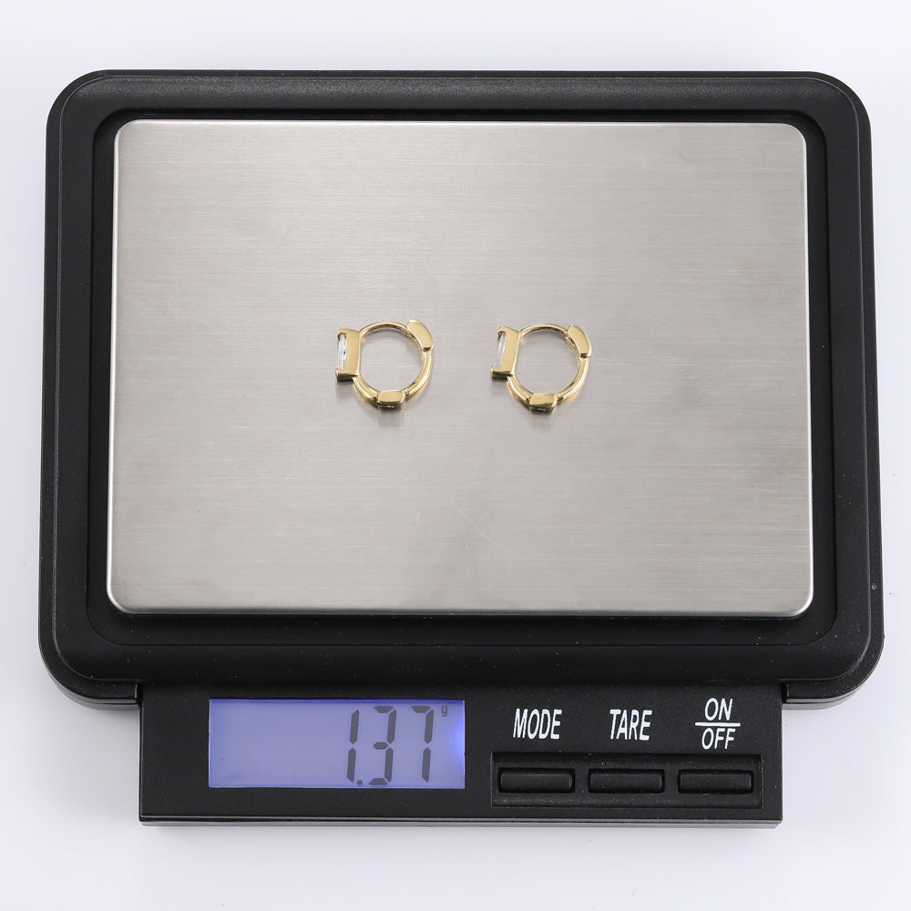 ESS708 STAINLESS STEEL Huggies with CZ AAB CO..