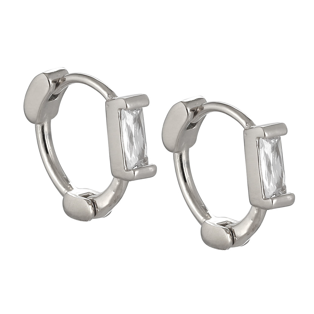 ESS708 STAINLESS STEEL Huggies with CZ AAB CO..